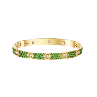 [Solara jewelry]2026 PAVE GEMSTONE LOVE BRACELET 6.1MM 10 DIAMONDS