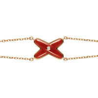 [Solara Jewelry ]JEUX BRACELET CARNELIAN PINK GOLD 1 DIAMOND