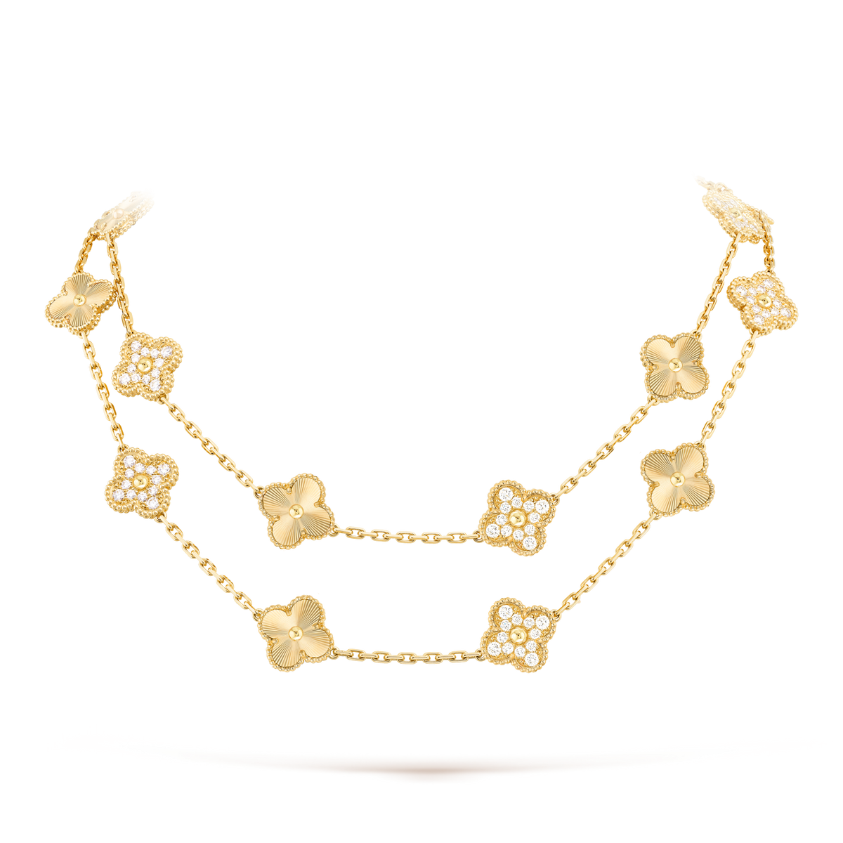 [Solara Jewelry ]CLOVER 20 MOTIFS LASER DIAMOND NECKLACE