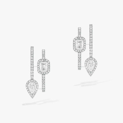 [Solara jewelry]CREOLEN MY TWIN 2 REIHEN SILBER DIAMANT OHRRINGE