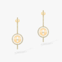 [Solara jewelry]LUCKY MOVE ARROW PINK GOLD DIAMOND EARRINGS