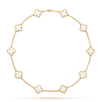[Solara Jewelry ]CLOVER 10 MOTIFS WEISSE PERLMUTTKETTE