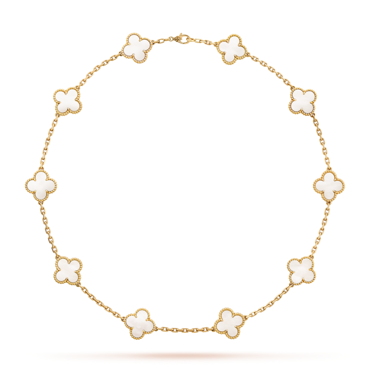[Solara Jewelry ]CLOVER 10 MOTIFS WEISSE PERLMUTTKETTE