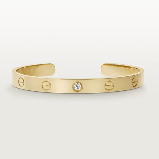 [Solara Jewelry] LOVE ARMBAND 6.1MM 1 DIAMANT OFFENER ARMREIF