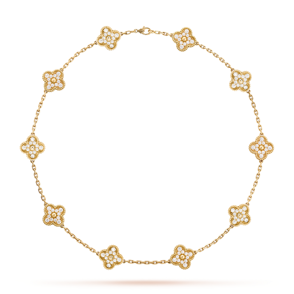 [Solara Jewelry ]CLOVER 10 MOTIFS DIAMOND NECKLACE