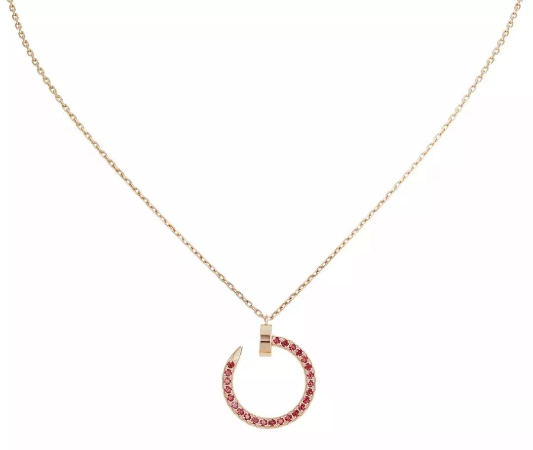 [Solara Jewelry ]JUSTE NECKLACE GOLD RED DIAMONDS