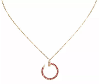 [Solara Jewelry ]JUSTE NECKLACE GOLD RED DIAMONDS
