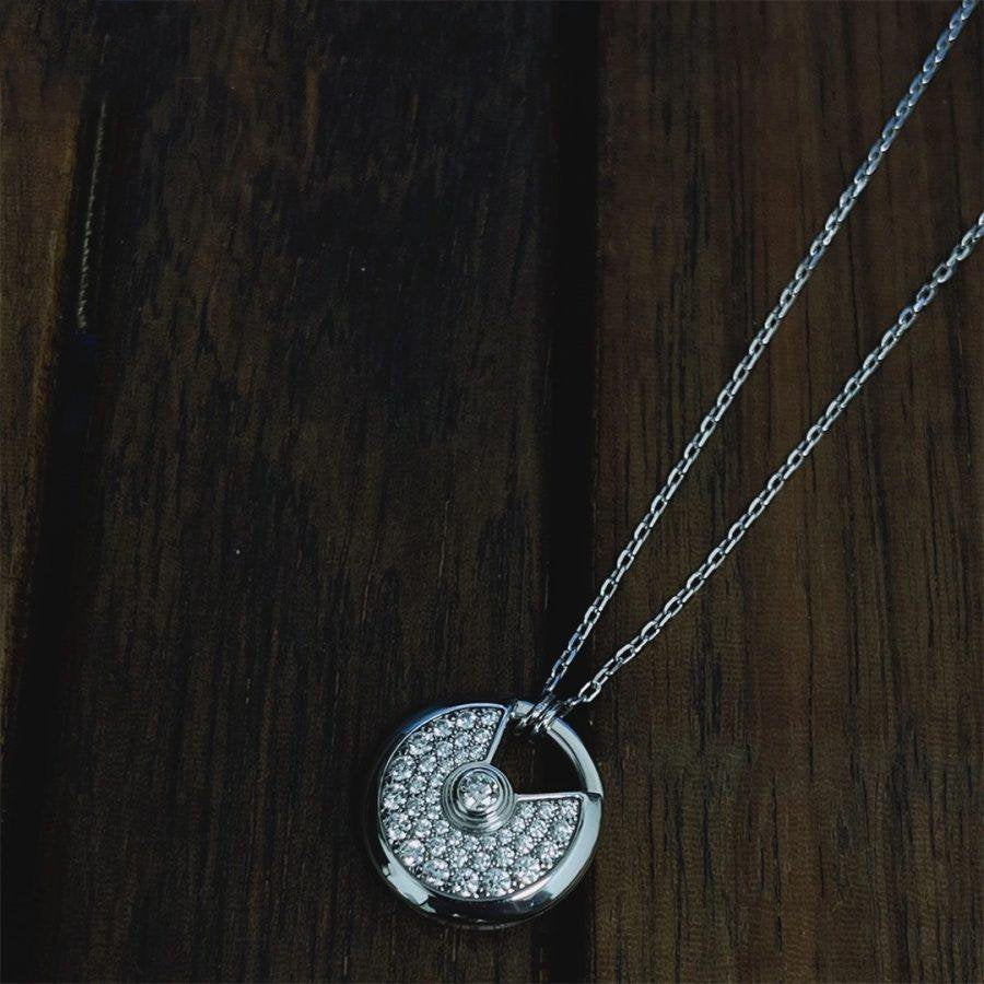 [Solara Jewelry ]HALSKEТTE AMULETTE SILBER MIT VOLLBESATZ DIAMANTEN