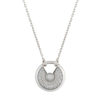[Solara Jewelry ]AMULETTE SILVER FULL DIAMOND NECKLACE