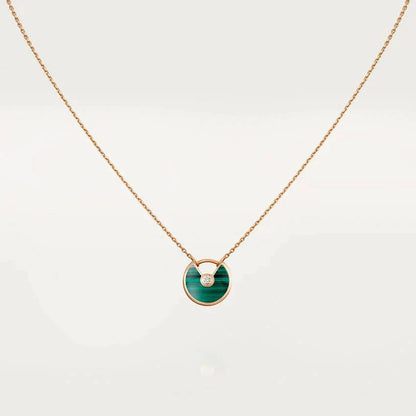 [Solara Jewelry ]HALSKE MALACHIT ROSÉGOLD AMULETT