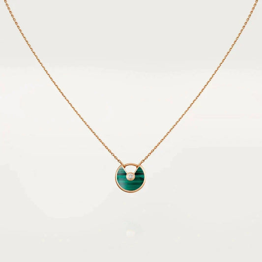 [Solara Jewelry ]アミュレット ローズゴールド マラカイト ネックレス