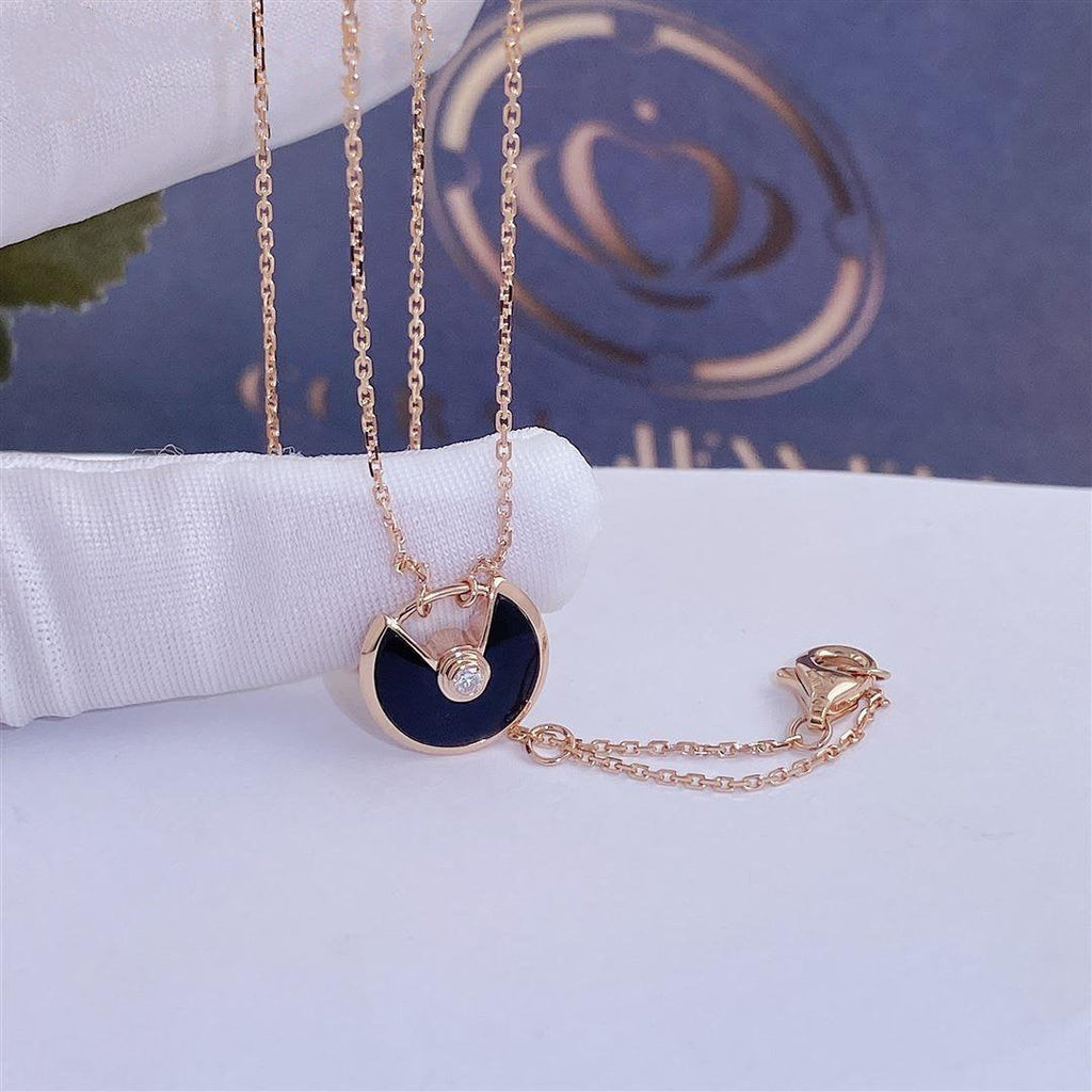 [Solara Jewelry ]アミュレット ローズゴールド オニキス ネックレス