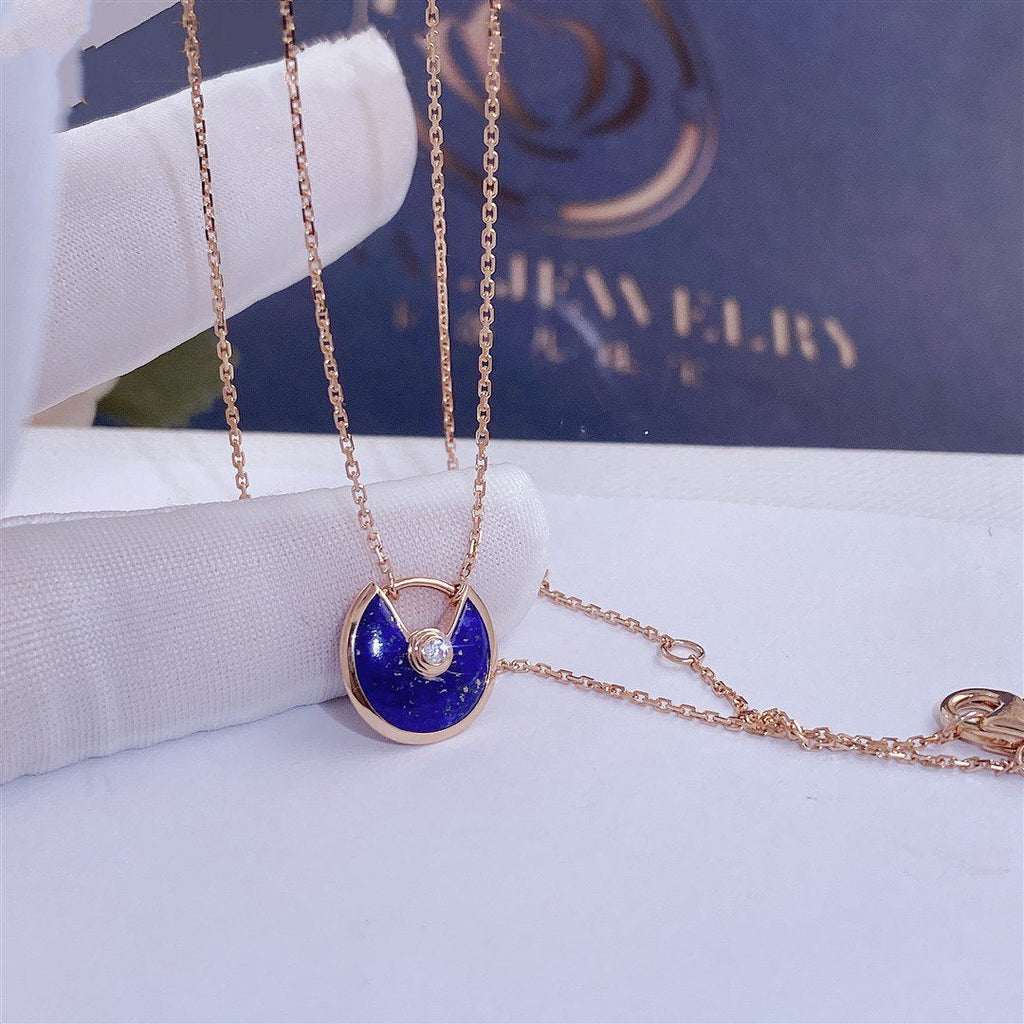 [Solara Jewelry ]AMULETT ROSÉGOLD-ACHAT-HALSKETTE