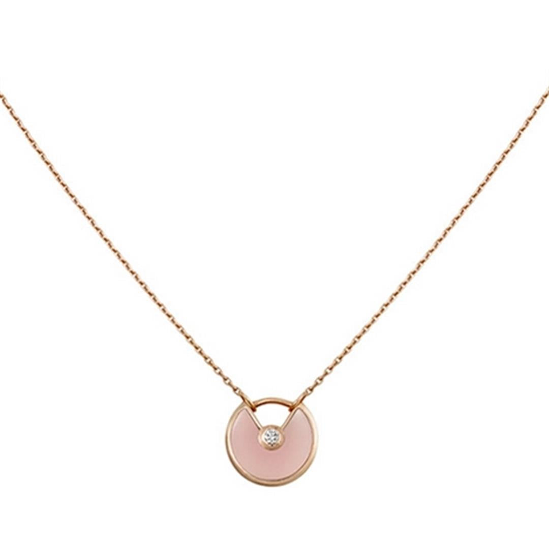 [Solara Jewelry ]AMULETTE ROSE GOLD PINK MOP NECKLACE