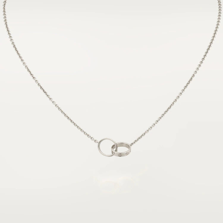 [Solara Jewelry ]LOVE NECKLACE PINK GOLD AND SILVER