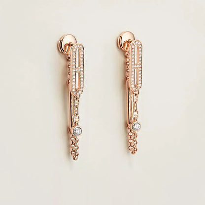[Solara Jewelry ]CHAINE CHAOS DIAMOND DROP EARRINGS
