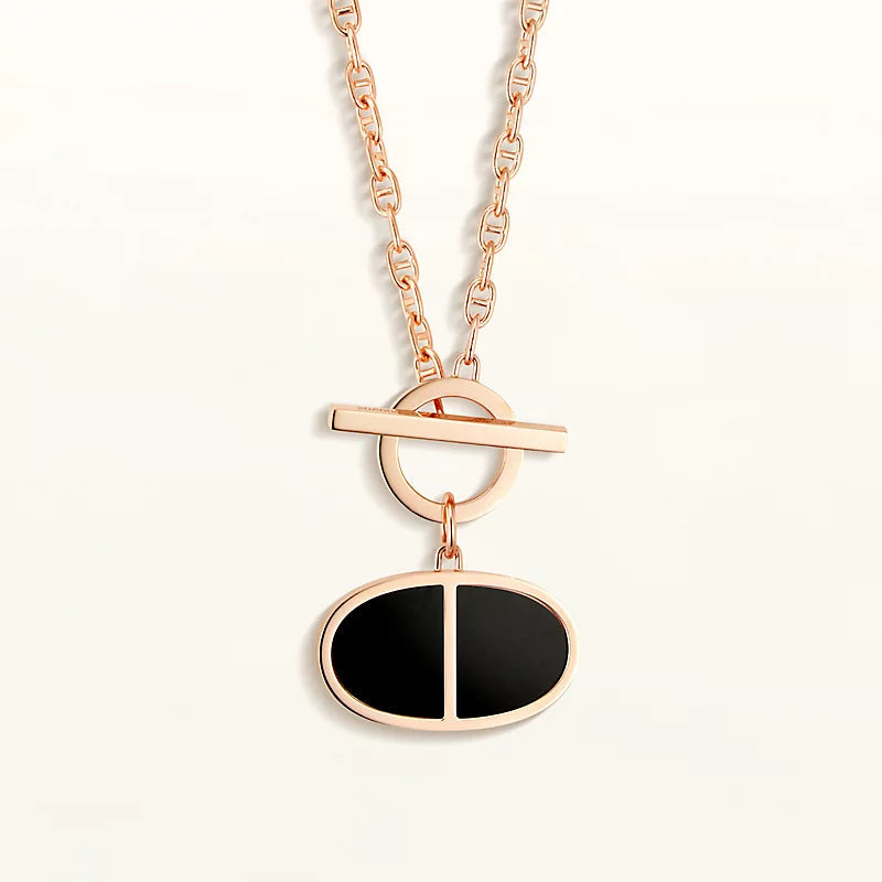 [Solara Jewelry ]CHAINE VERSO BLACK CERAMIC NECKLACE
