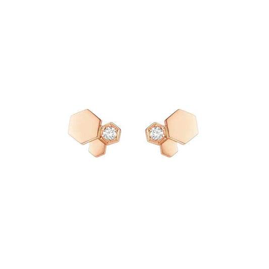 [Solara Jewelry ]BEE LOVE PINK GOLD DIAMOND EARRINGS