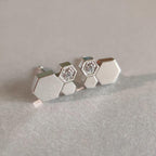 [Solara Jewelry ]BEE LOVE SILVER DIAMOND EARRINGS