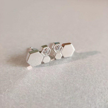 [Solara Jewelry ]BEE LOVE SILVER DIAMOND EARRINGS