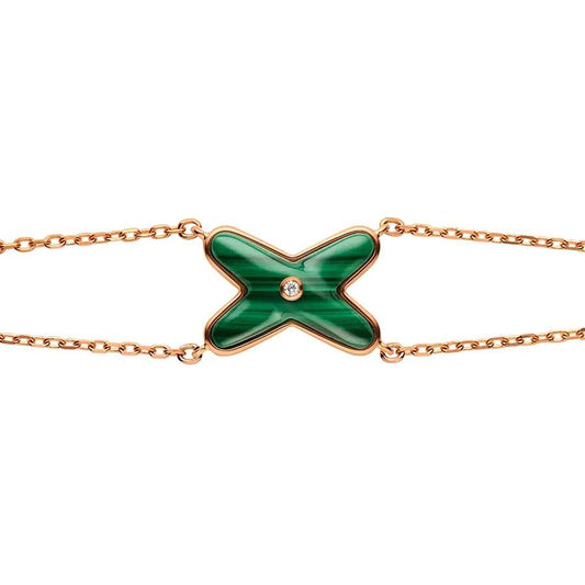 [Solara Jewelry ]JEUX ARMBAND MALACHIT ROSEGOLD 1 DIAMANT