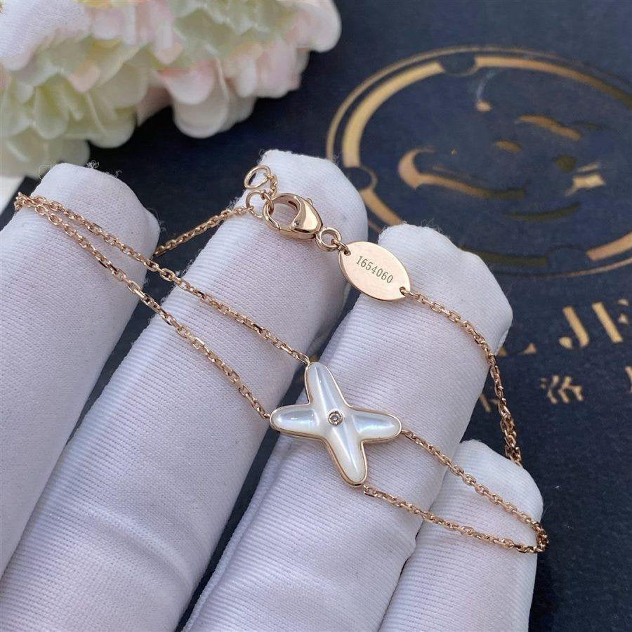 [Solara Jewelry ]JEUX BRACELET WHITE MOP PINK GOLD 1 DIAMOND