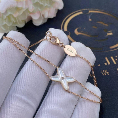 [Solara Jewelry ]JEUX BRACELET WHITE MOP PINK GOLD 1 DIAMOND