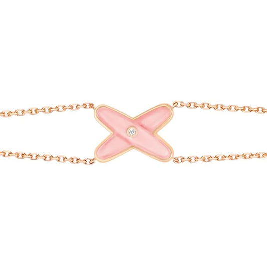 [Solara Jewelry ]JEUX ARMBAND ROSA PERLMUTT ROSÉGOLD 1 DIAMANT