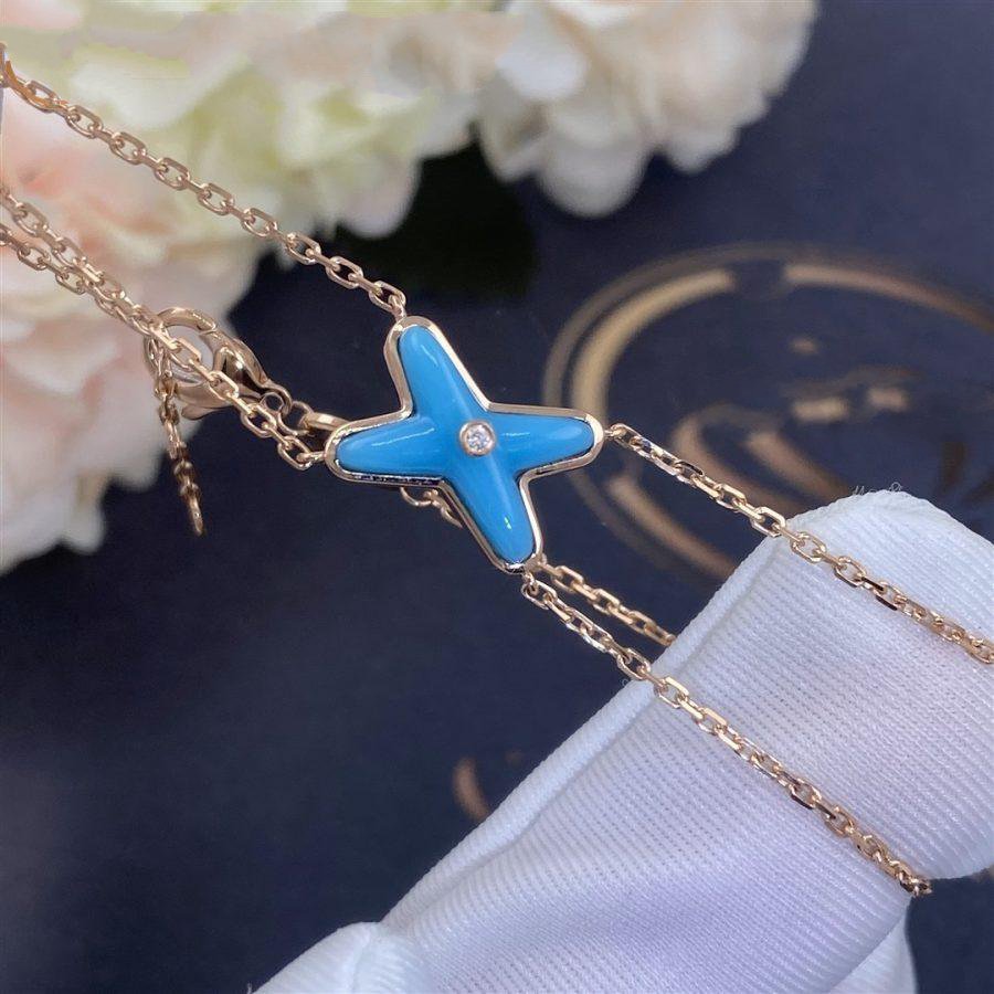 [Solara Jewelry ]ジュー ブレスレット ターコイズ ピンクゴールド 1ポイントダイヤモンド