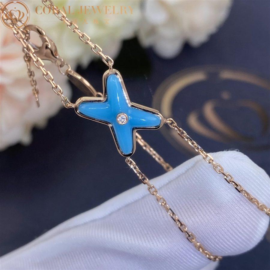 [Solara Jewelry ]ジュー ブレスレット ターコイズ ピンクゴールド 1ポイントダイヤモンド