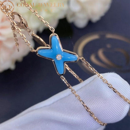 [Solara Jewelry ]ジュー ブレスレット ターコイズ ピンクゴールド 1ポイントダイヤモンド