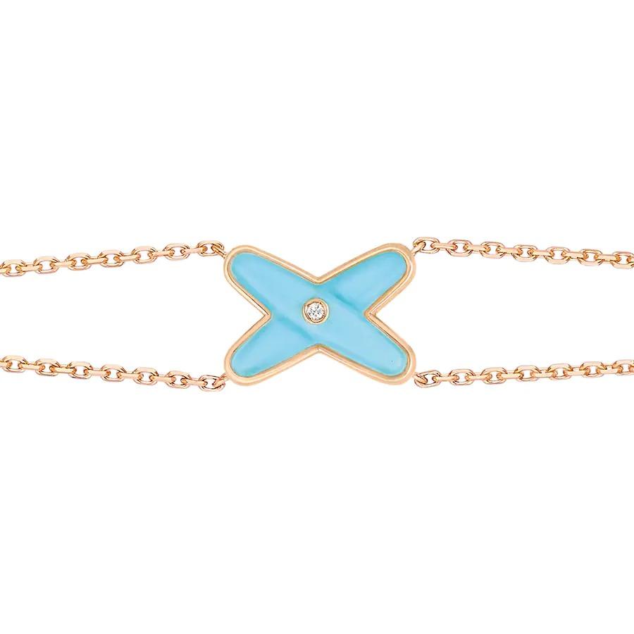 [Solara Jewelry ]ジュー ブレスレット ターコイズ ピンクゴールド 1ポイントダイヤモンド