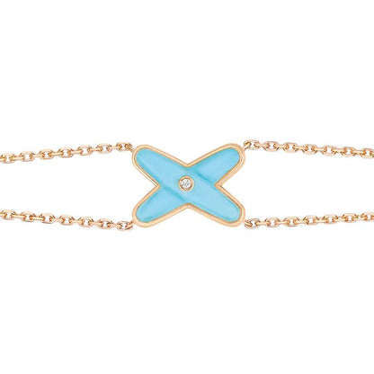 [Solara Jewelry ]ジュー ブレスレット ターコイズ ピンクゴールド 1ポイントダイヤモンド