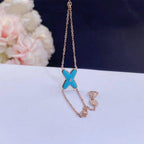 [Solara Jewelry ]ジュー ブレスレット ターコイズ ピンクゴールド 1ポイントダイヤモンド