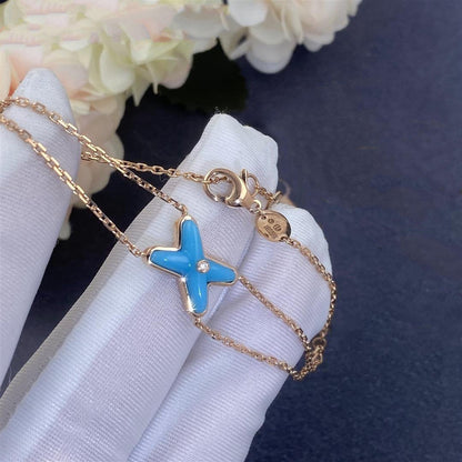 [Solara Jewelry ]ジュー ブレスレット ターコイズ ピンクゴールド 1ポイントダイヤモンド