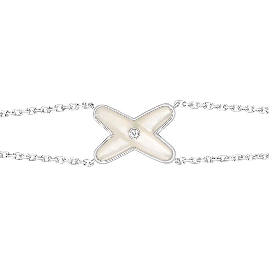 [Solara Jewelry ]JEUX ブレスレット ホワイトMOP シルバー 1ダイヤモンド