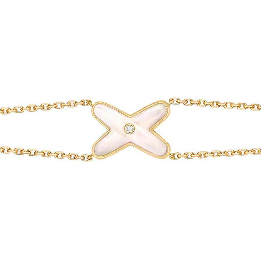 [Solara Jewelry ]JEUX BRACELET WEISSE PERLMUTT GOLD 1 DIAMANT