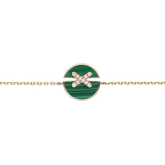 [Solara Jewelry ]MALACHIT ARMBAND-SET ROSÉGOLD DIAMANTEN
