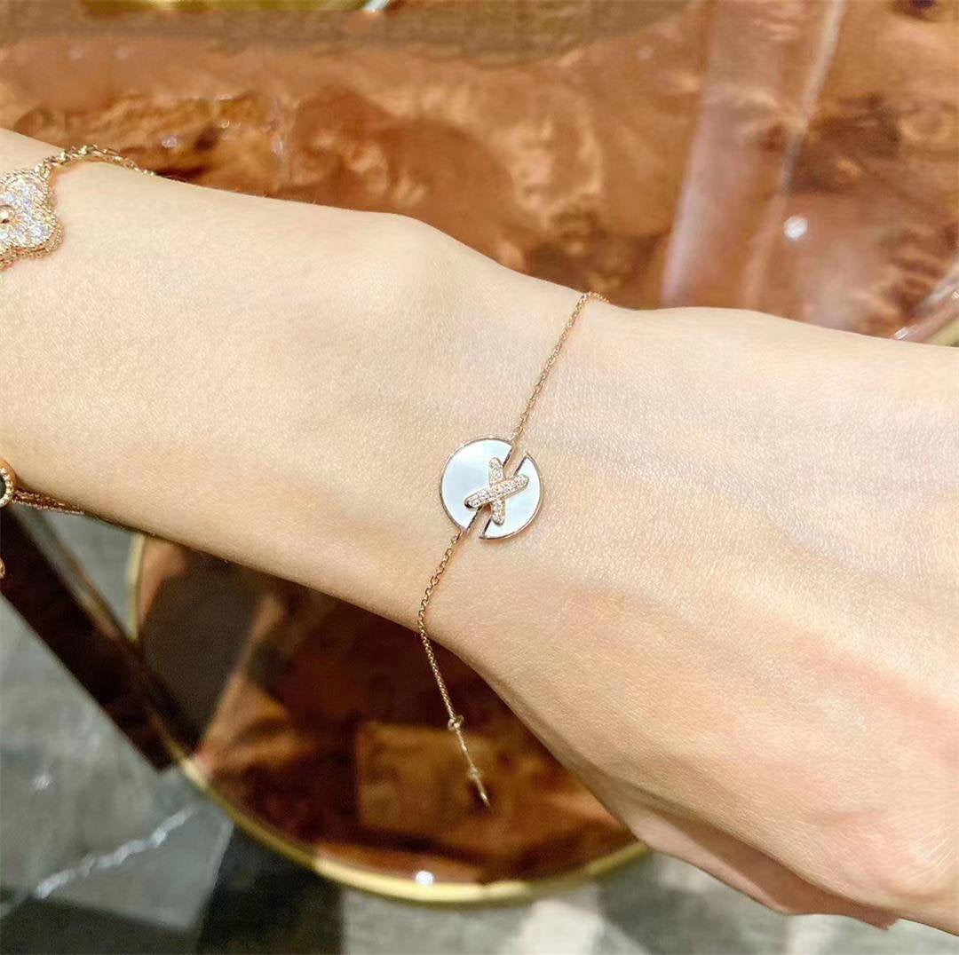 [Solara Jewelry ]MOPピンクゴールドダイヤモンドブレスレットセット
