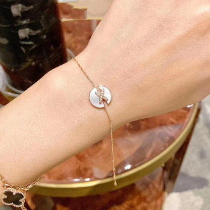 [Solara Jewelry ]MOPピンクゴールドダイヤモンドブレスレットセット