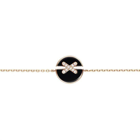 [Solara Jewelry ]ONYX PINK GOLD DIAMOND ARMBAND-SETS