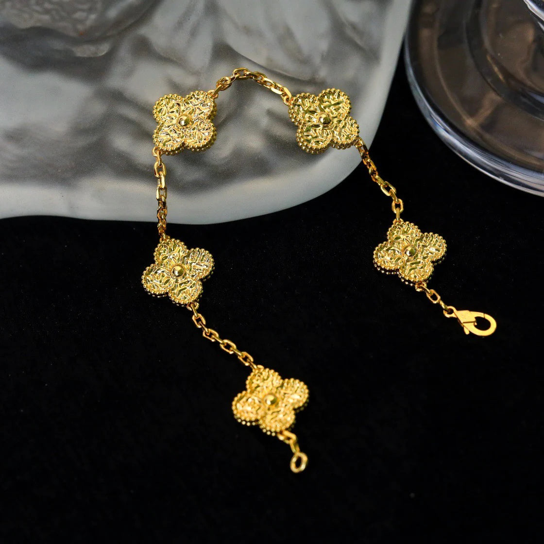 [Solara Jewelry ]CLOVER 5 MOTIFS BRONZING BRACELET