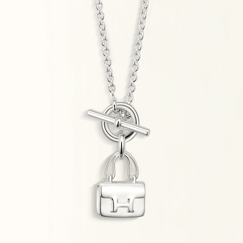 [Solara Jewelry ]POP H PEDANT SILVER NECKLACE