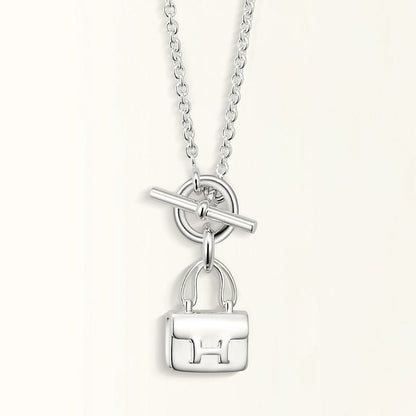 [Solara Jewelry ]POP H ANHÄNGER SILBERNE HALSKETTE