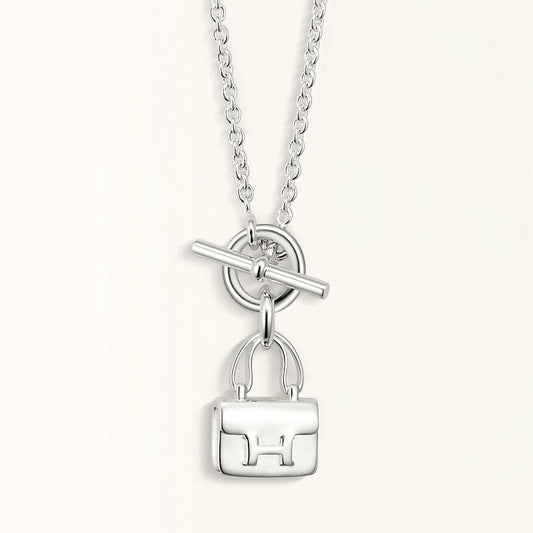 [Solara Jewelry ]POP H ANHÄNGER SILBERNE HALSKETTE