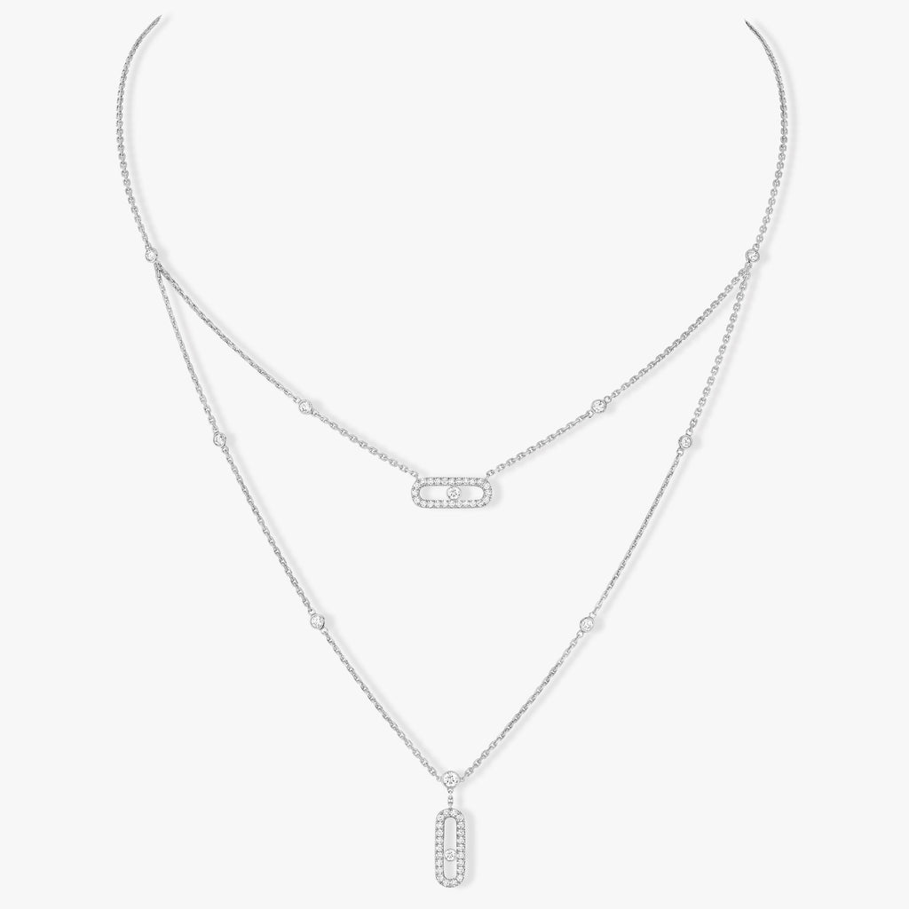[Solara Schmuck]ZWEIREIHIGE DIAMANT-HALSKETTE