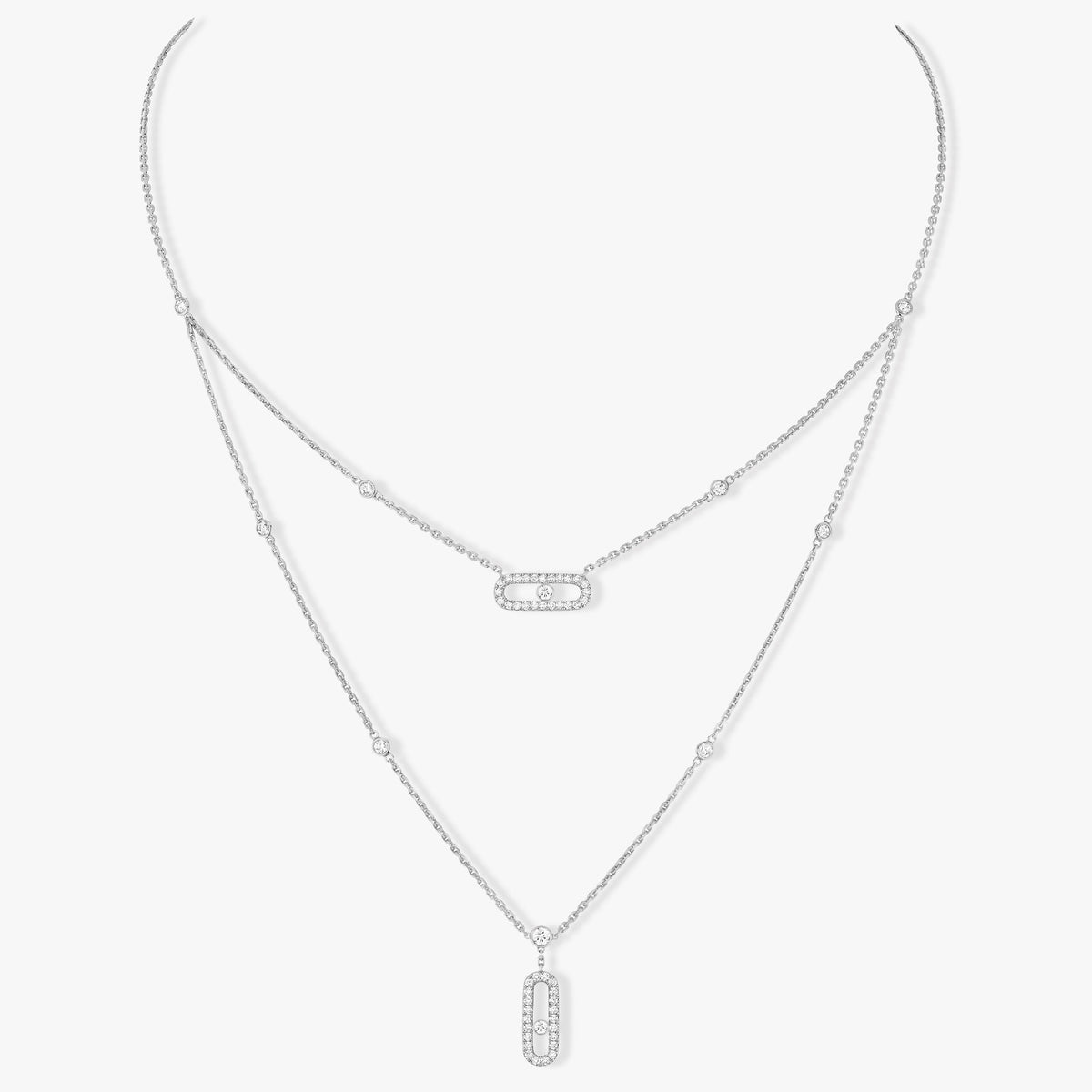 [Solara Schmuck]ZWEIREIHIGE DIAMANT-HALSKETTE