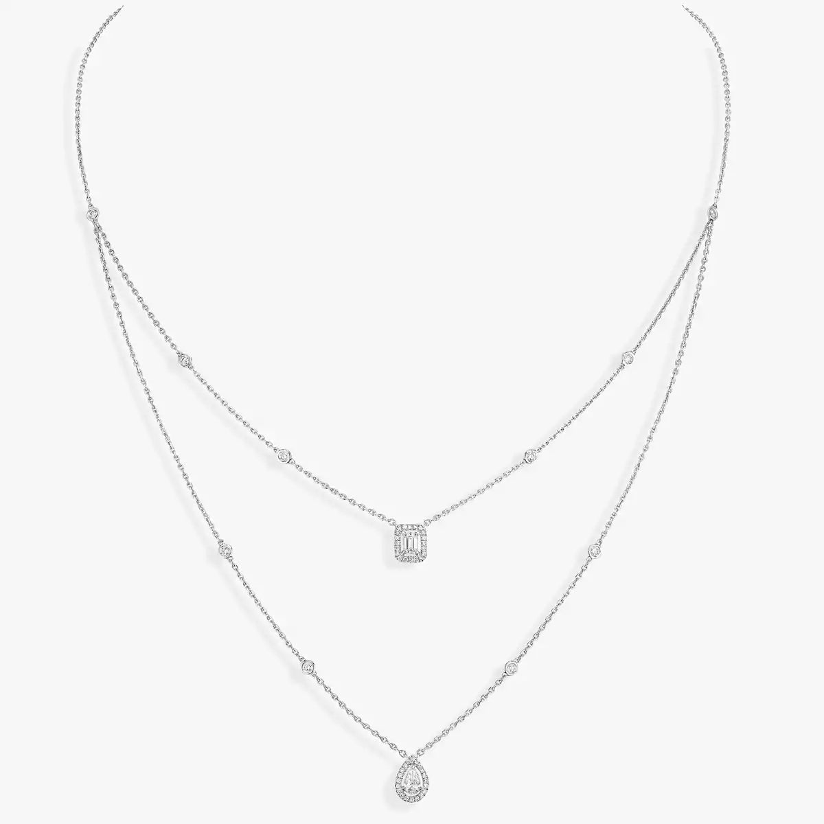 [Solara Jewelry]Diamond Necklace My Twin 2 Rows