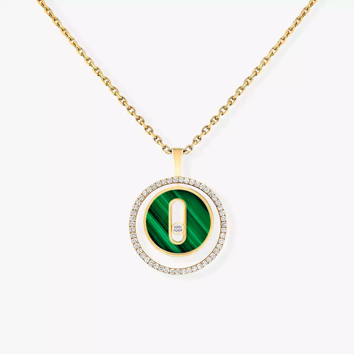 [Solara Jewelry]Lucky Move Diamond Necklace in Rose Gold and White Mother-of-Pearl