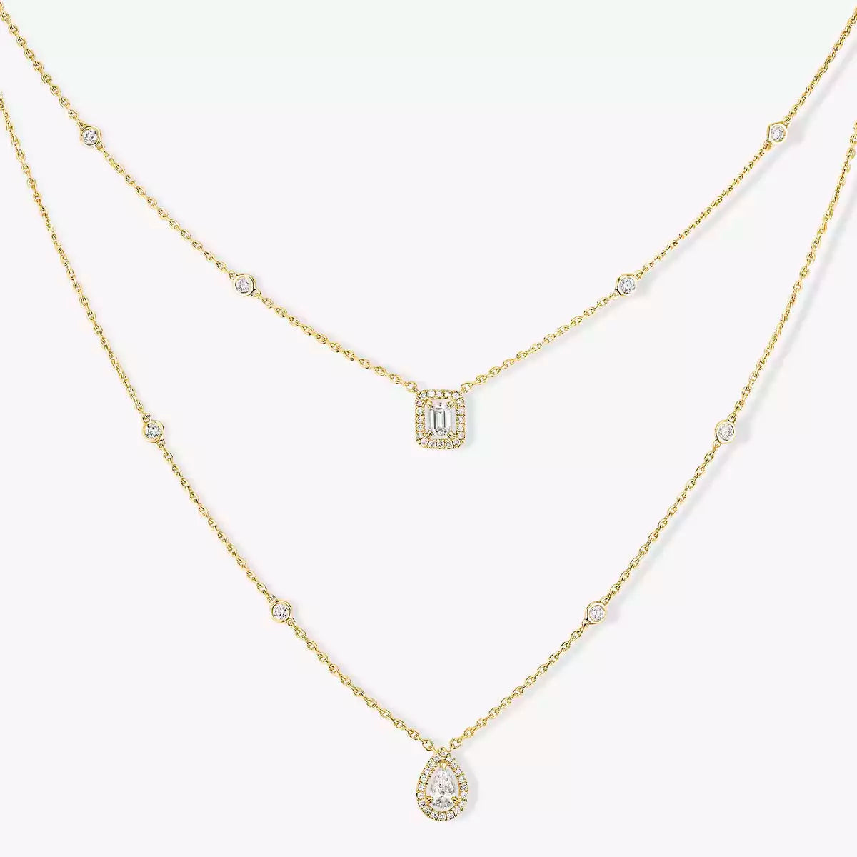 [Solara jewelry]ダイヤモンドネックレス マイ ツイン 2ロウズ